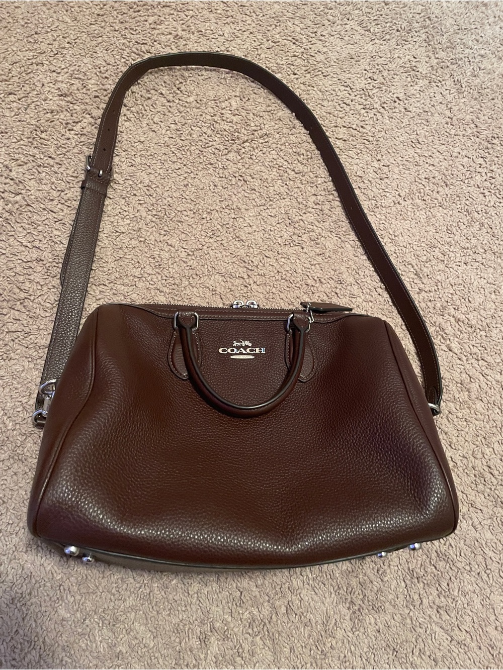 Coach Rowan Large Maple Silver Hardware Satchel